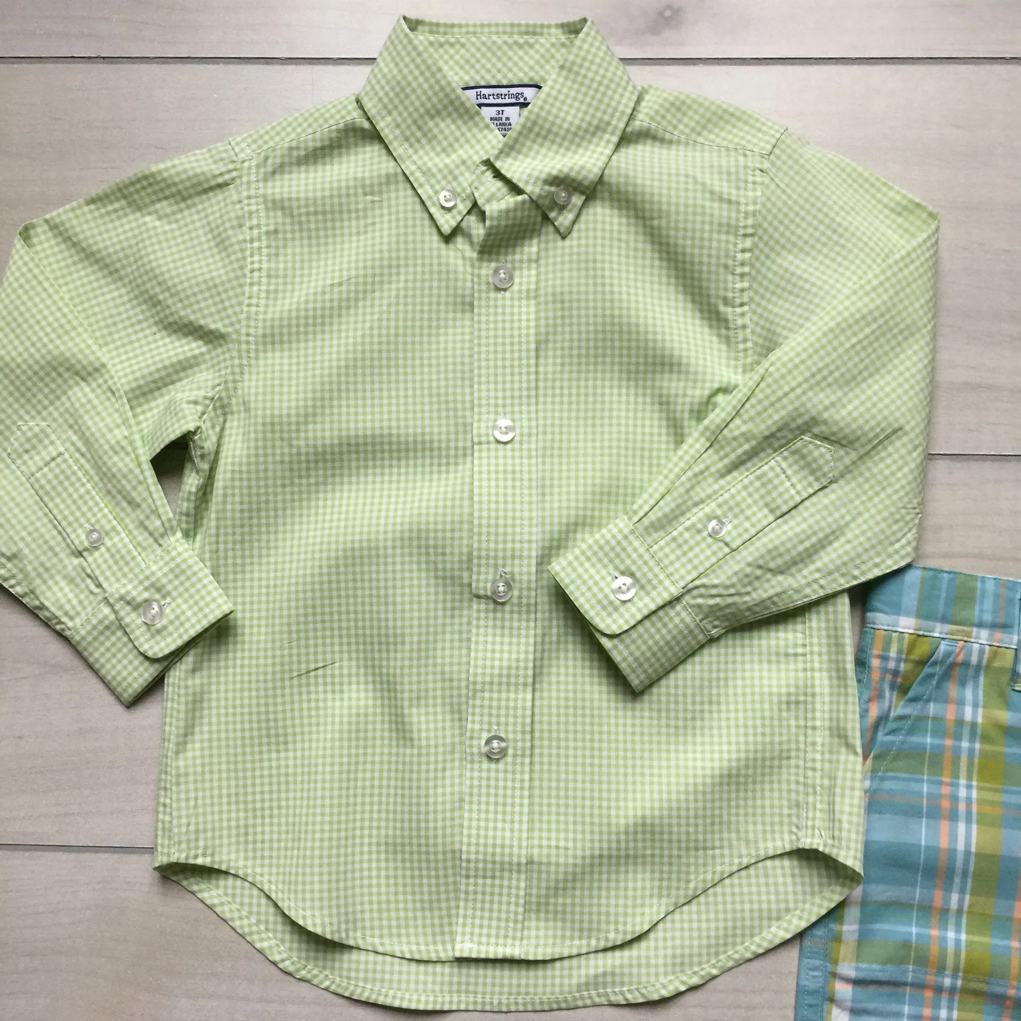 NEW Hartstrings Green Gingham Shirt & Matching Pants