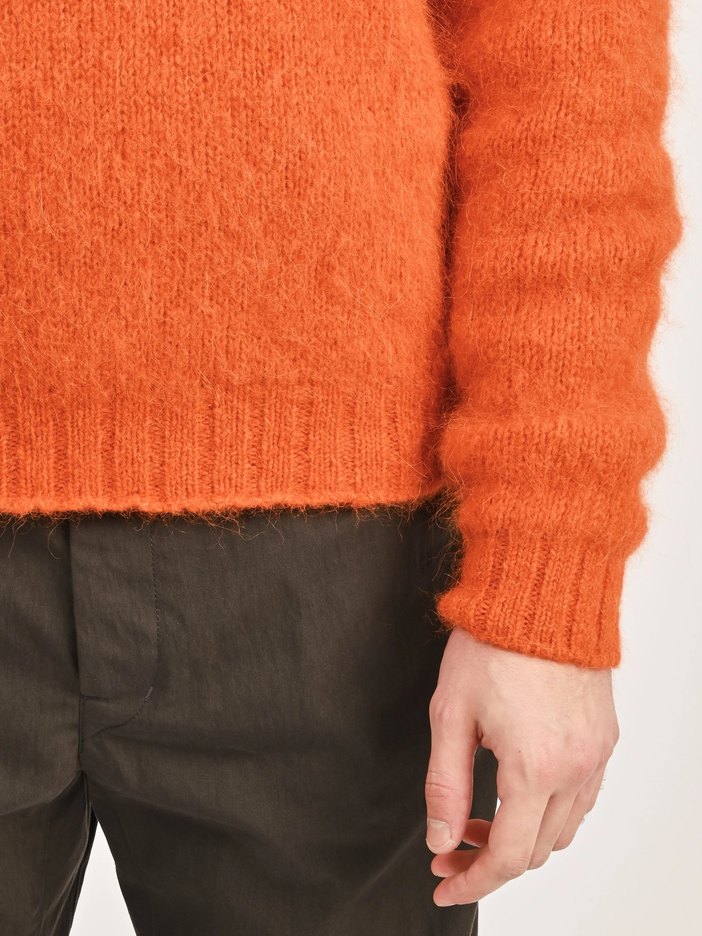 Orange Shaggy Alpaguan Crewneck