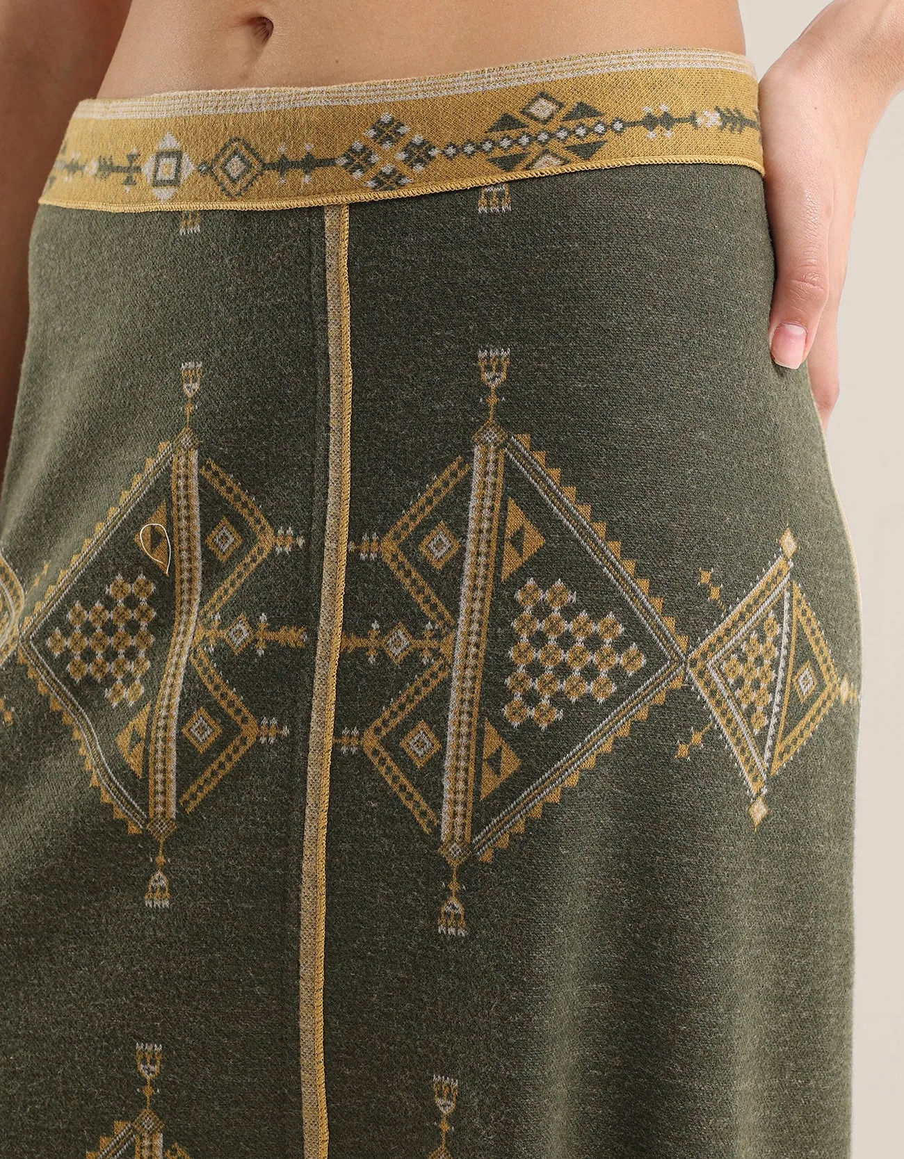 Patterned harem jacquard pants