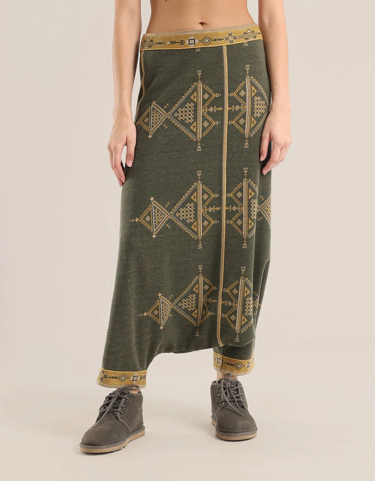 Patterned harem jacquard pants