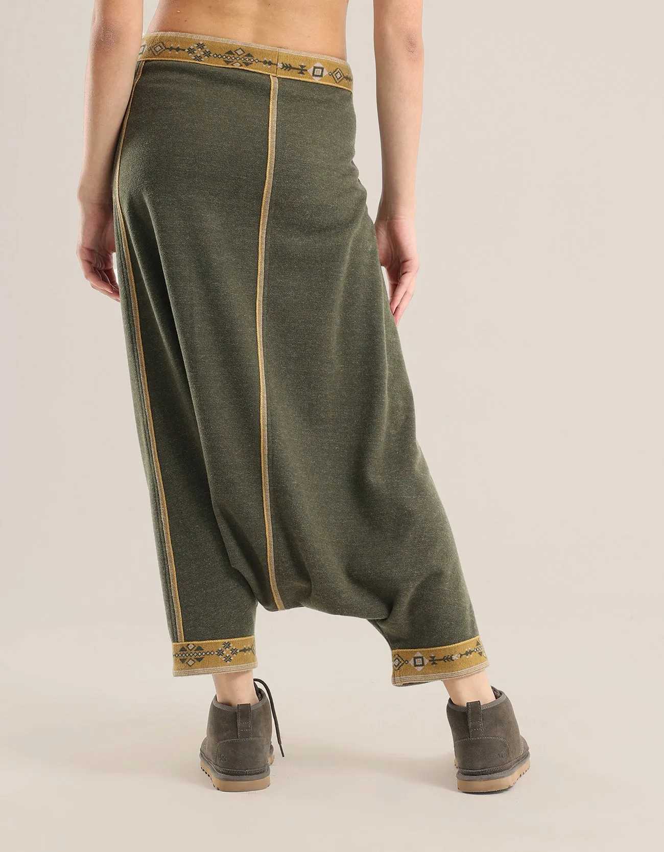 Patterned harem jacquard pants