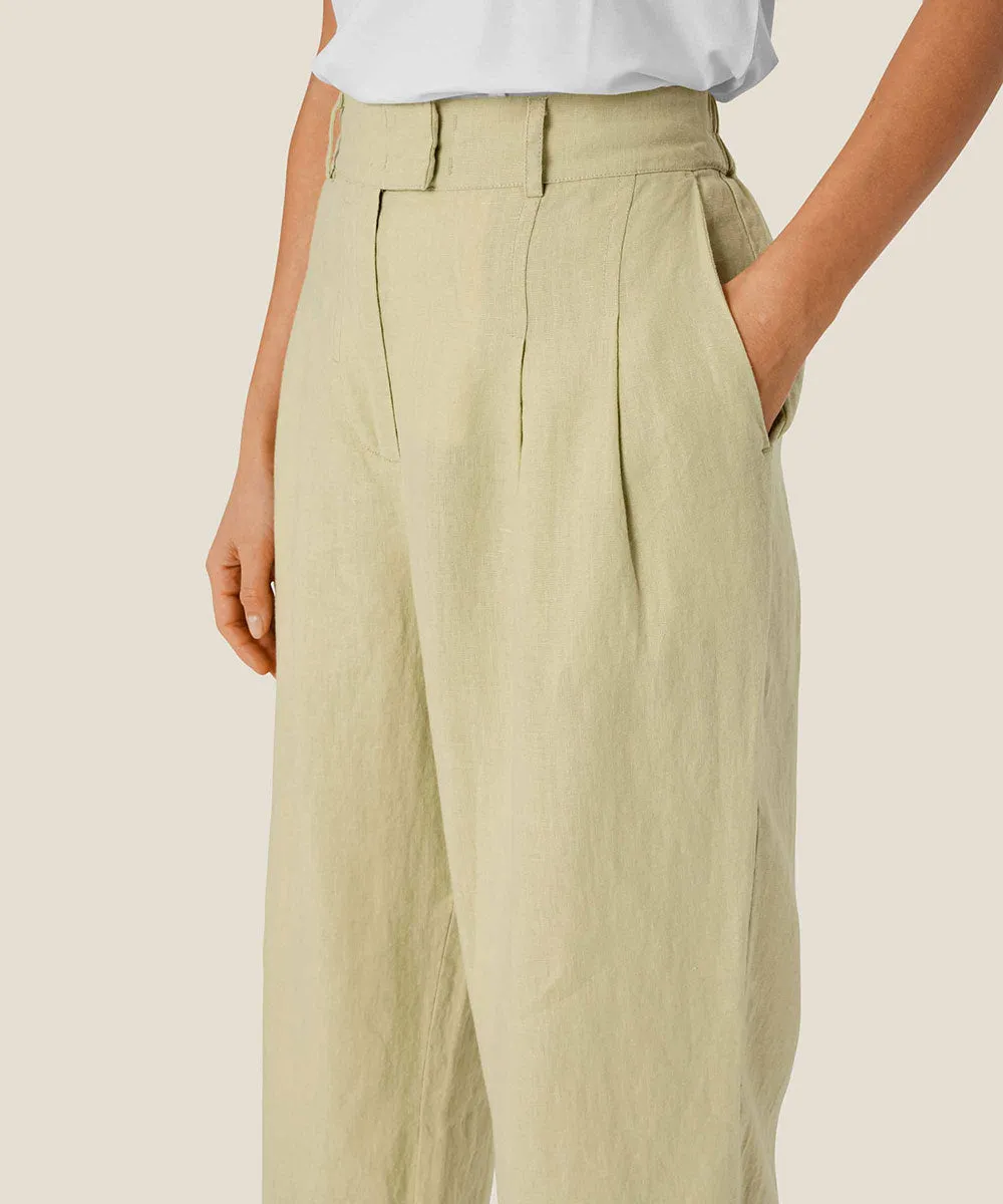 Perli Wide-Leg Linen Pants