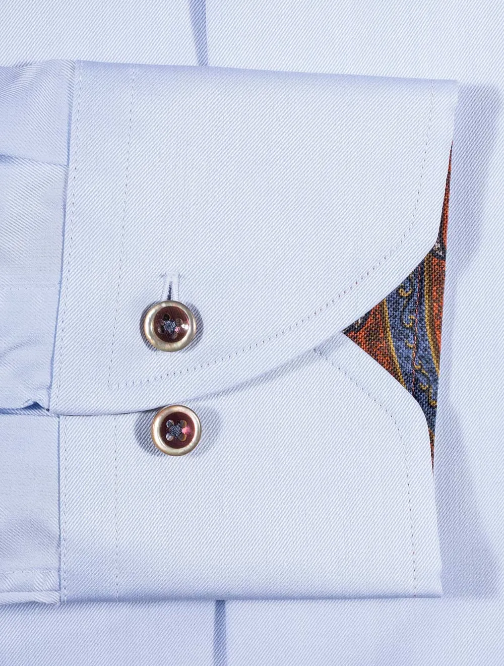 Plain Inlay Casual Shirt Blue