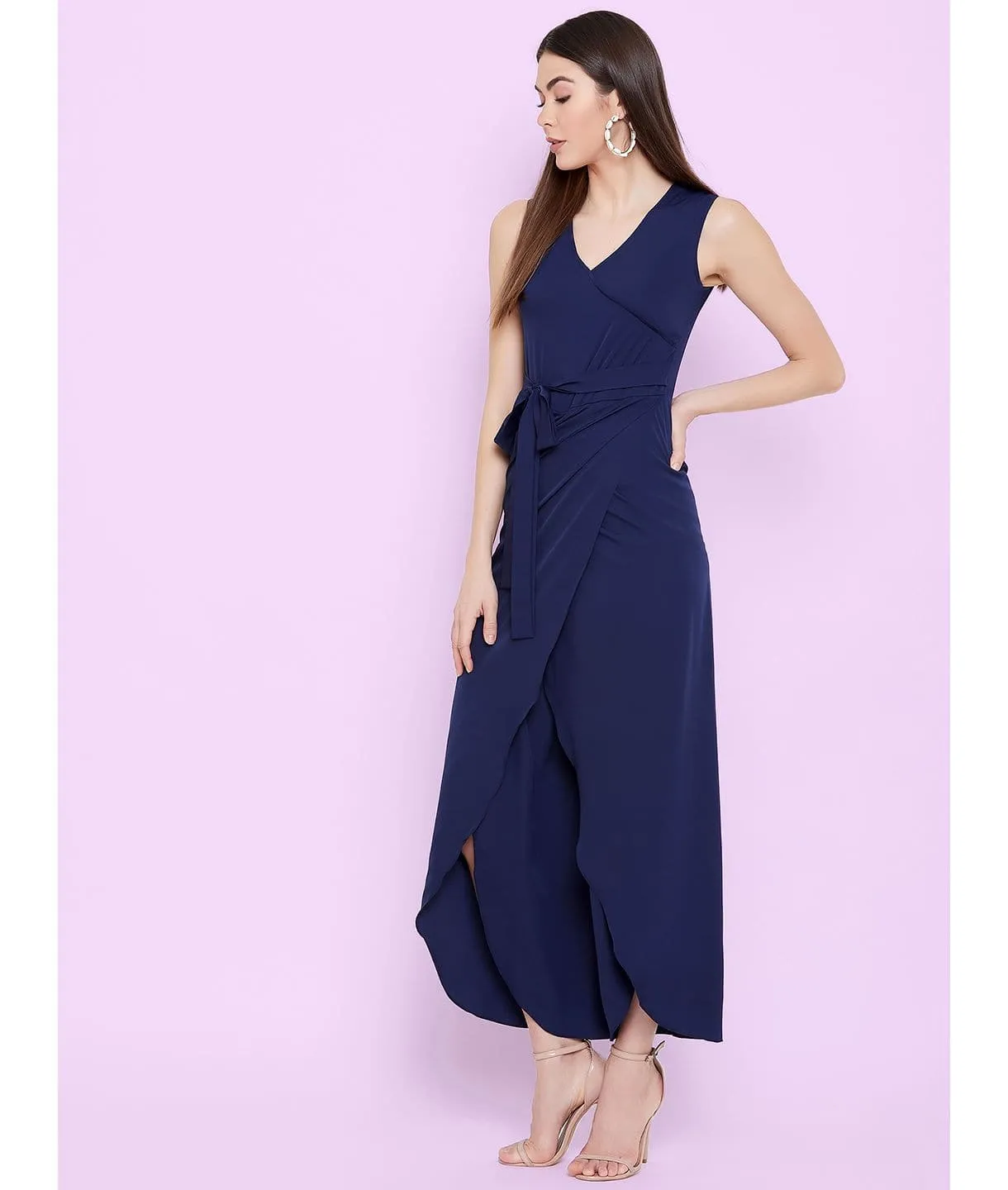 Plus Tulip Style Wrap Jumpsuit