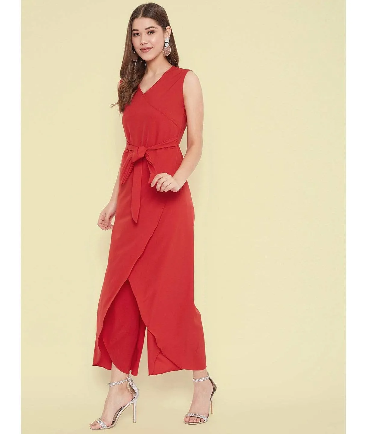 Plus Tulip Style Wrap Jumpsuit