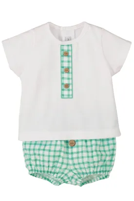 "Jack" Emerald Green Gingham Top & Jam Pants