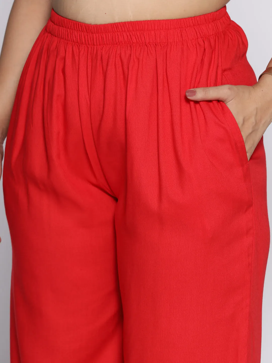 Red Rayon Culottes