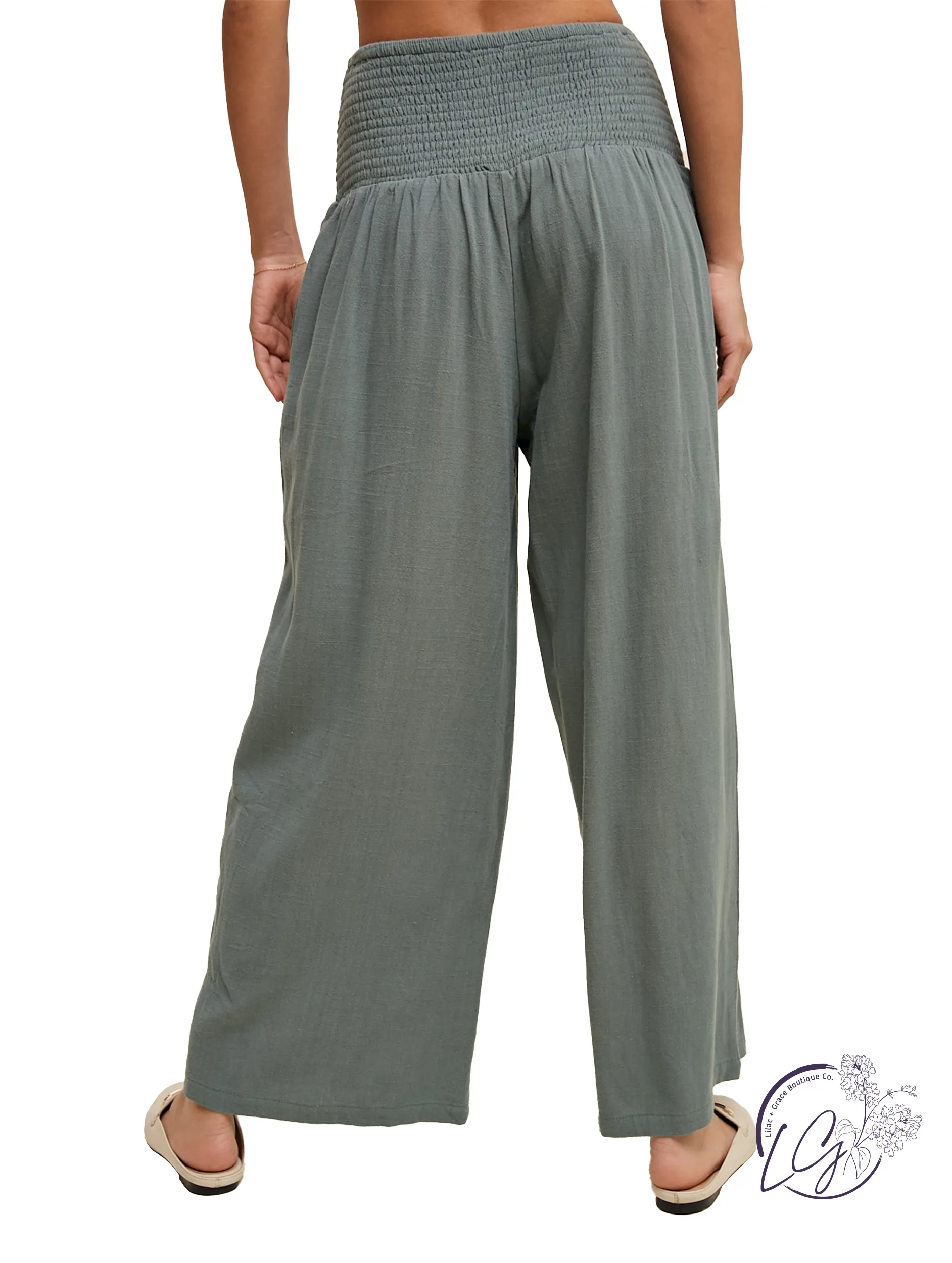 Resort Ready Smocked Linen Pants