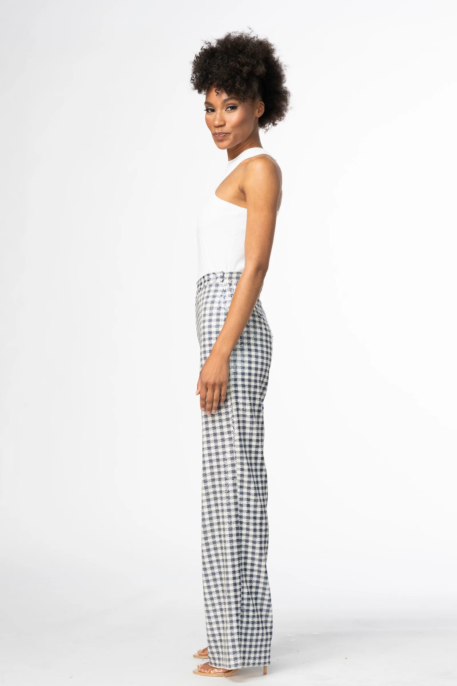 Sequin Gingham Pants