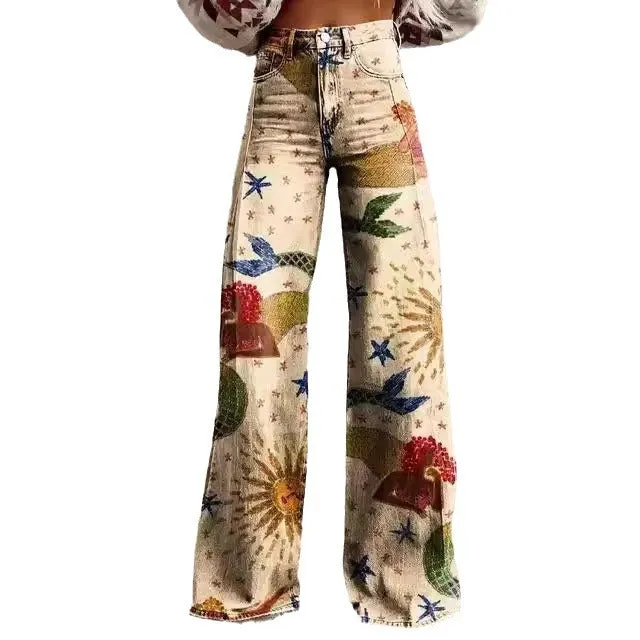 Skinny colorful flowered Loose Pant