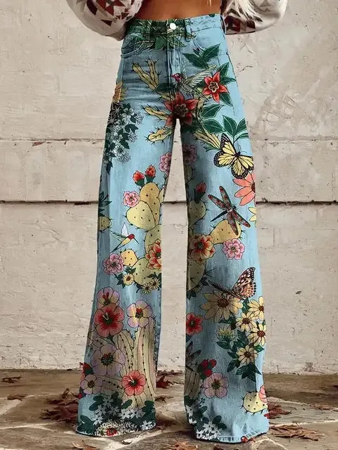 Skinny colorful flowered Loose Pant