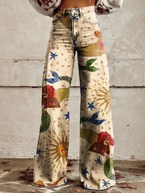 Skinny colorful flowered Loose Pant