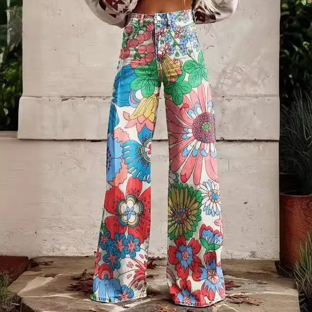 Skinny colorful flowered Loose Pant