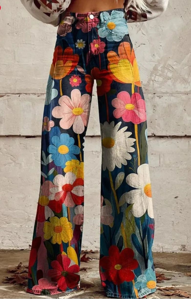 Skinny colorful flowered Loose Pant