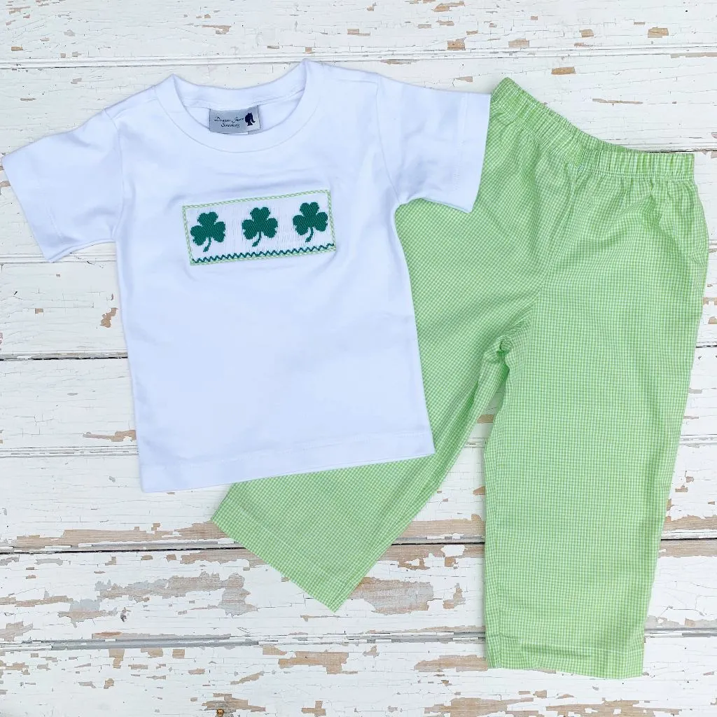 Smocked Shamrock Pant Set