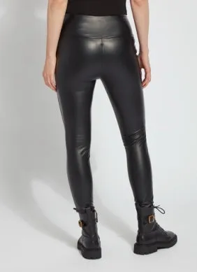 Tudor Faux Leather Legging | Black