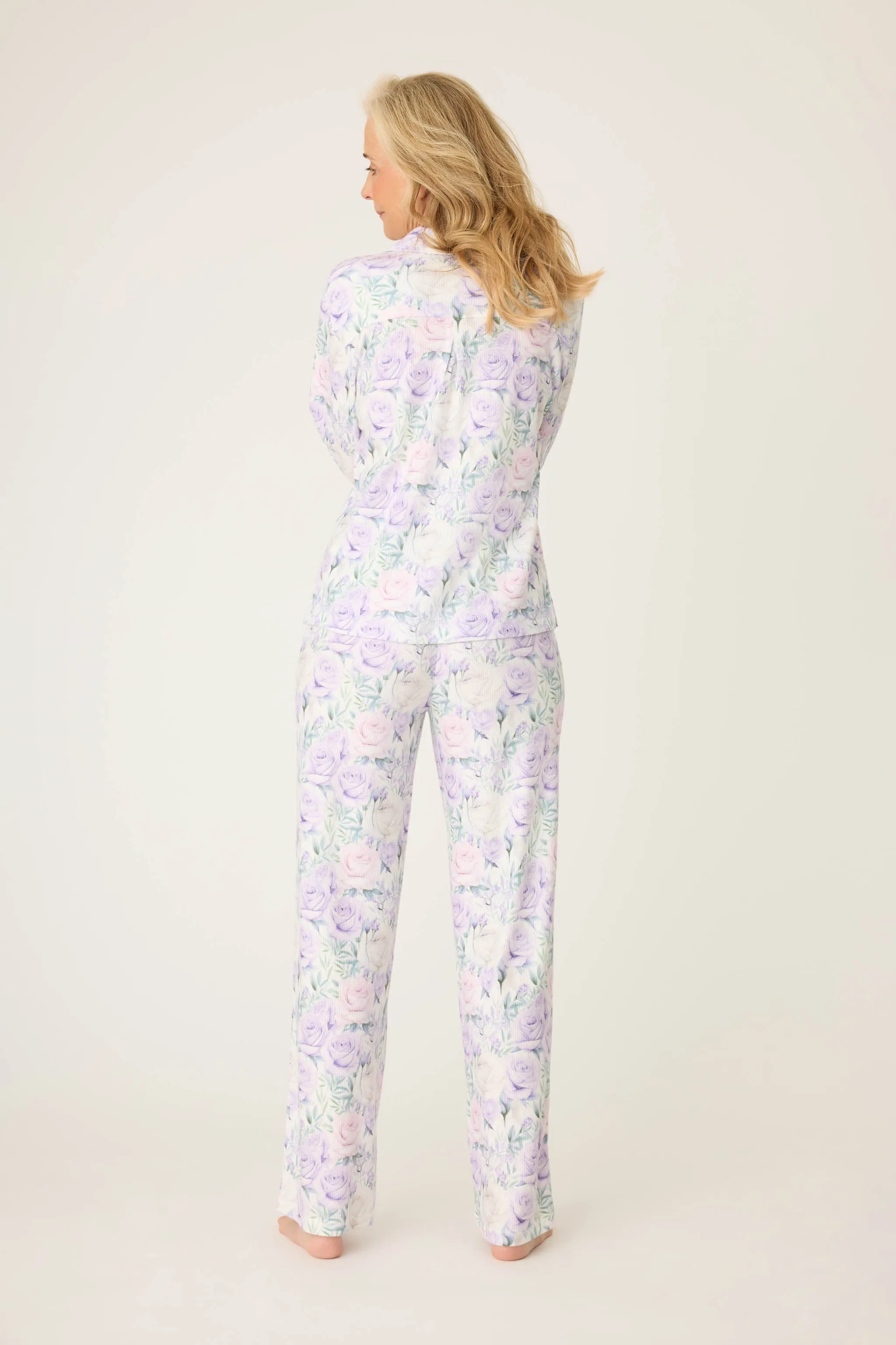 Violet Rose Floral Waffle Thermal PJ Set