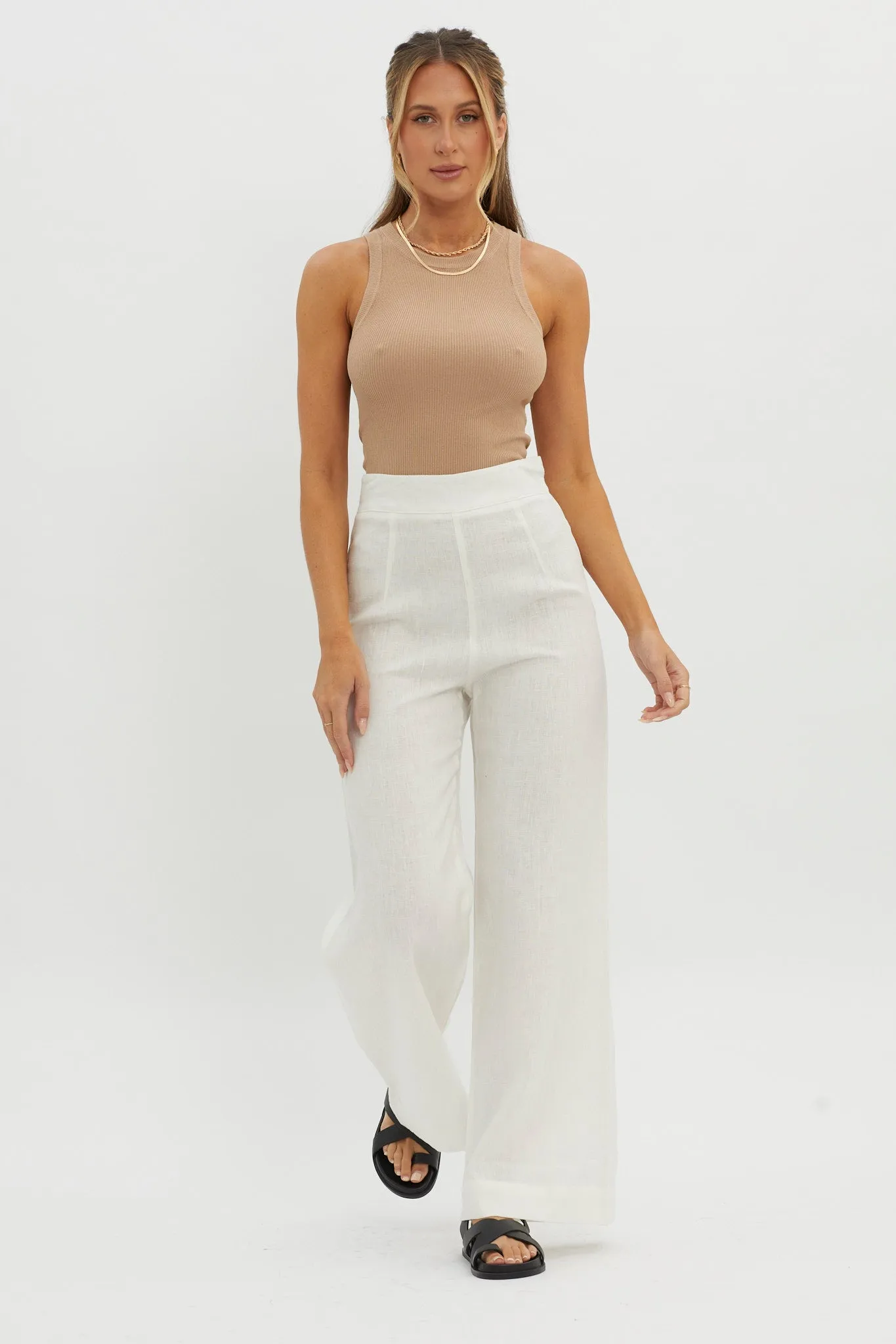 Wanda Wide Leg Pants White