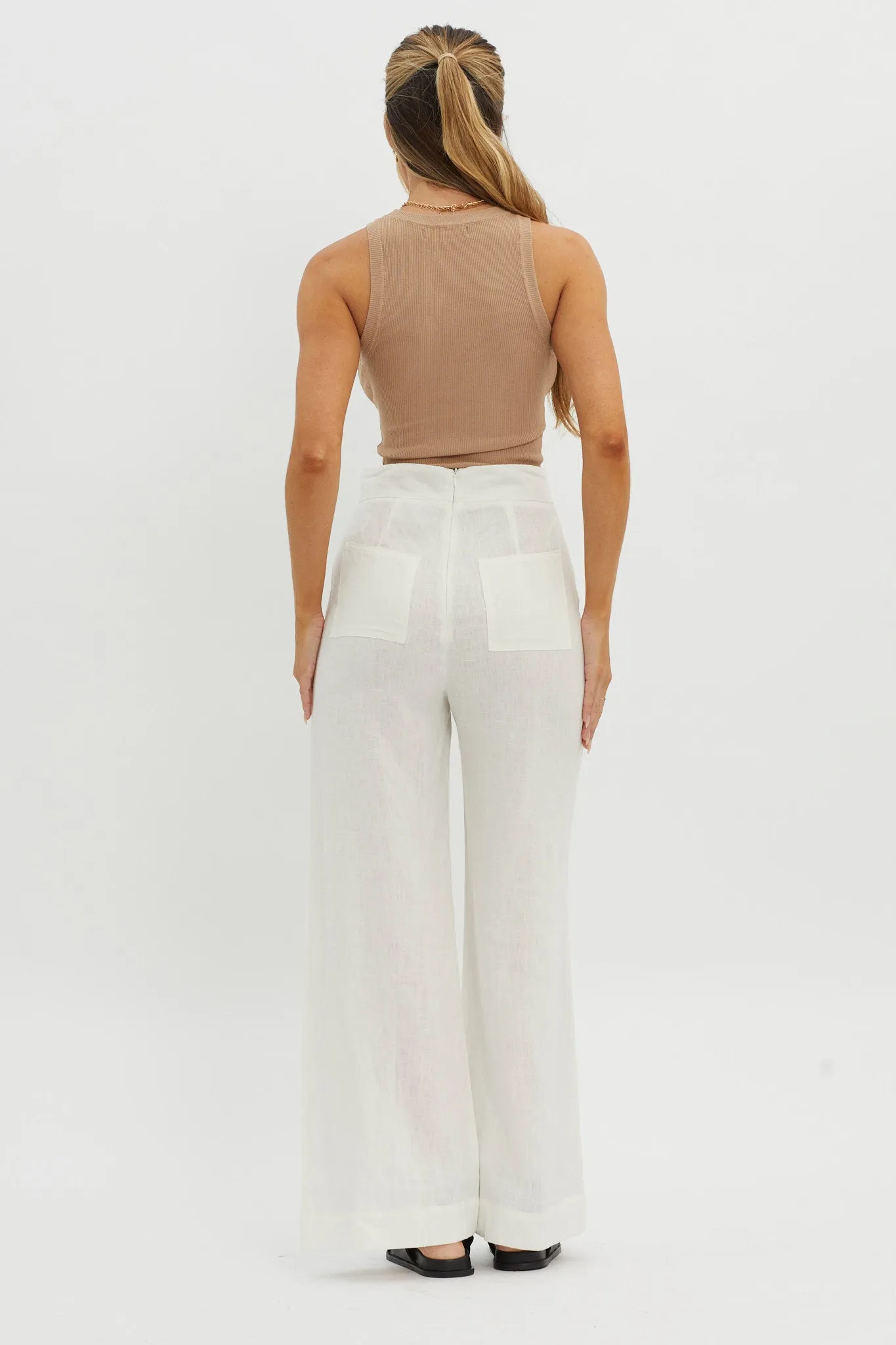 Wanda Wide Leg Pants White