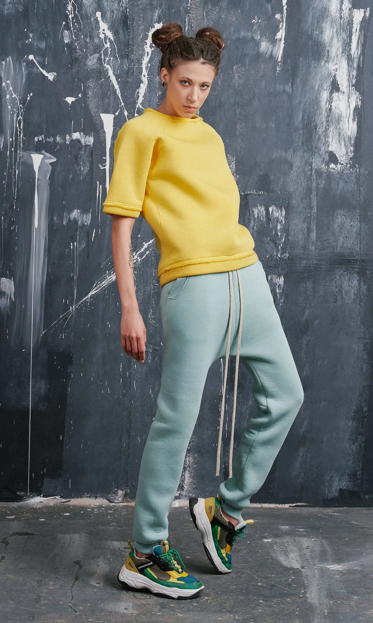 Warm Pants With Ribbed Details