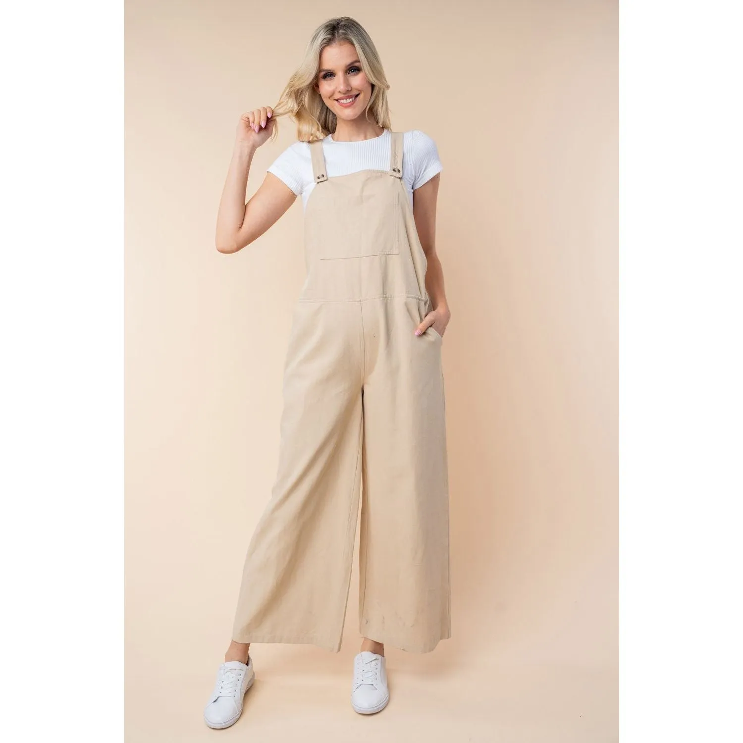 White Birch Sleeveless Wide Leg Jumpsuit