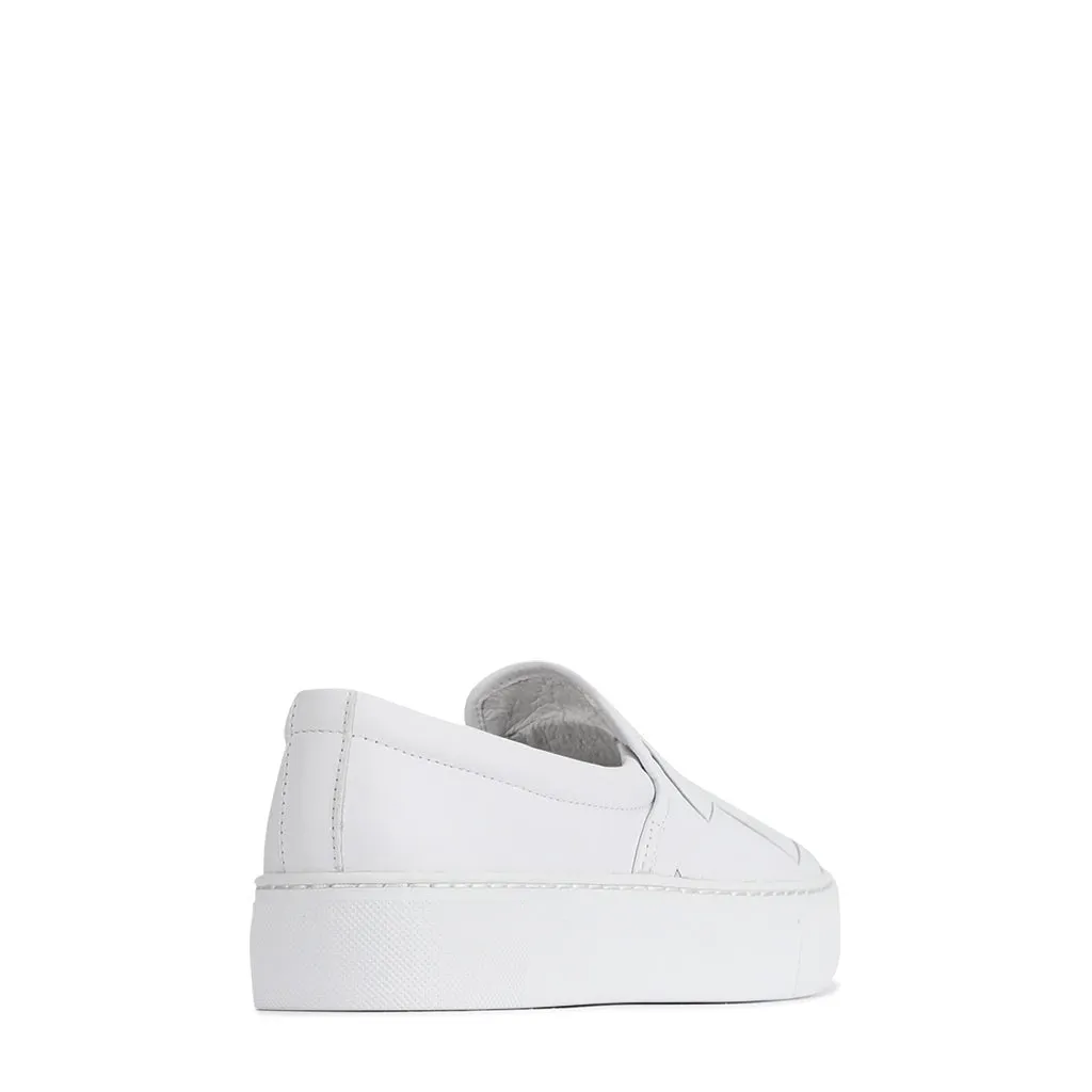 WOVE LEATHER SLIP ON SNEAKER