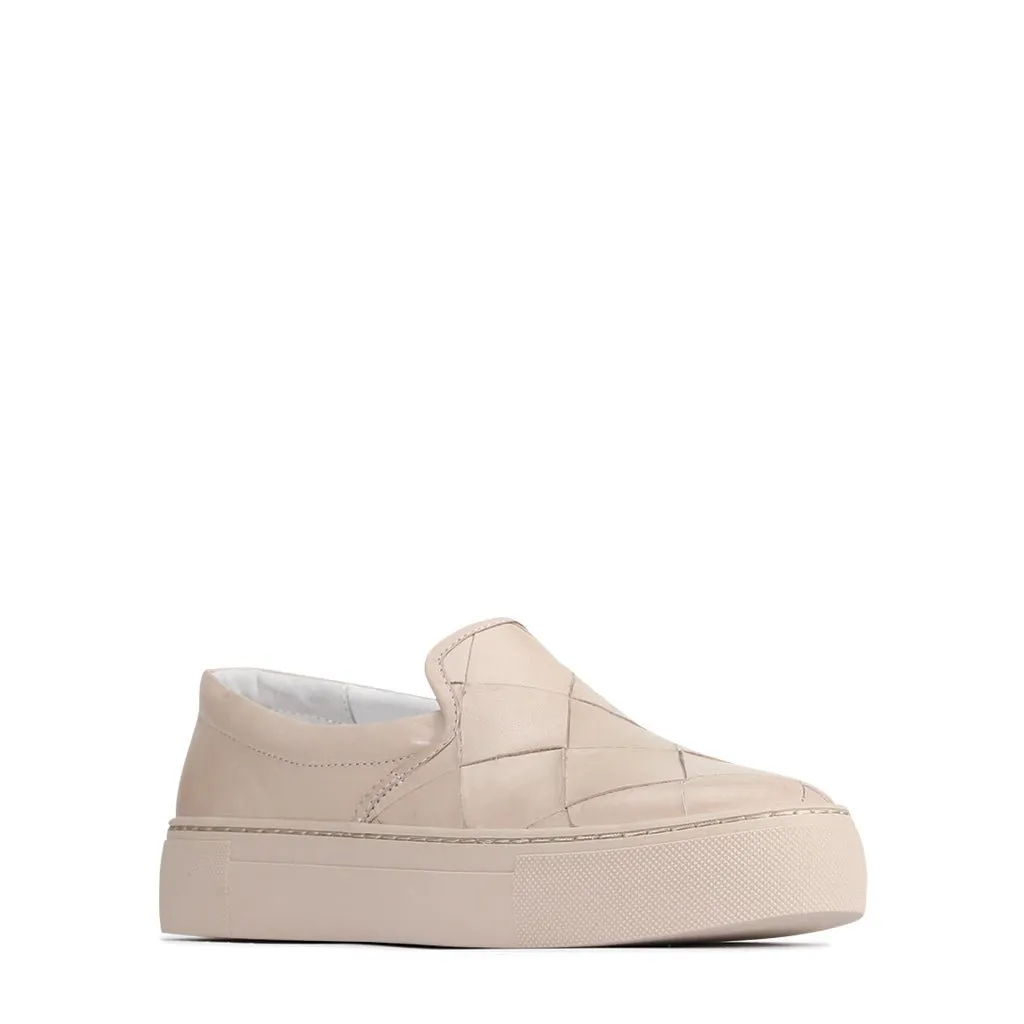 WOVE LEATHER SLIP ON SNEAKER