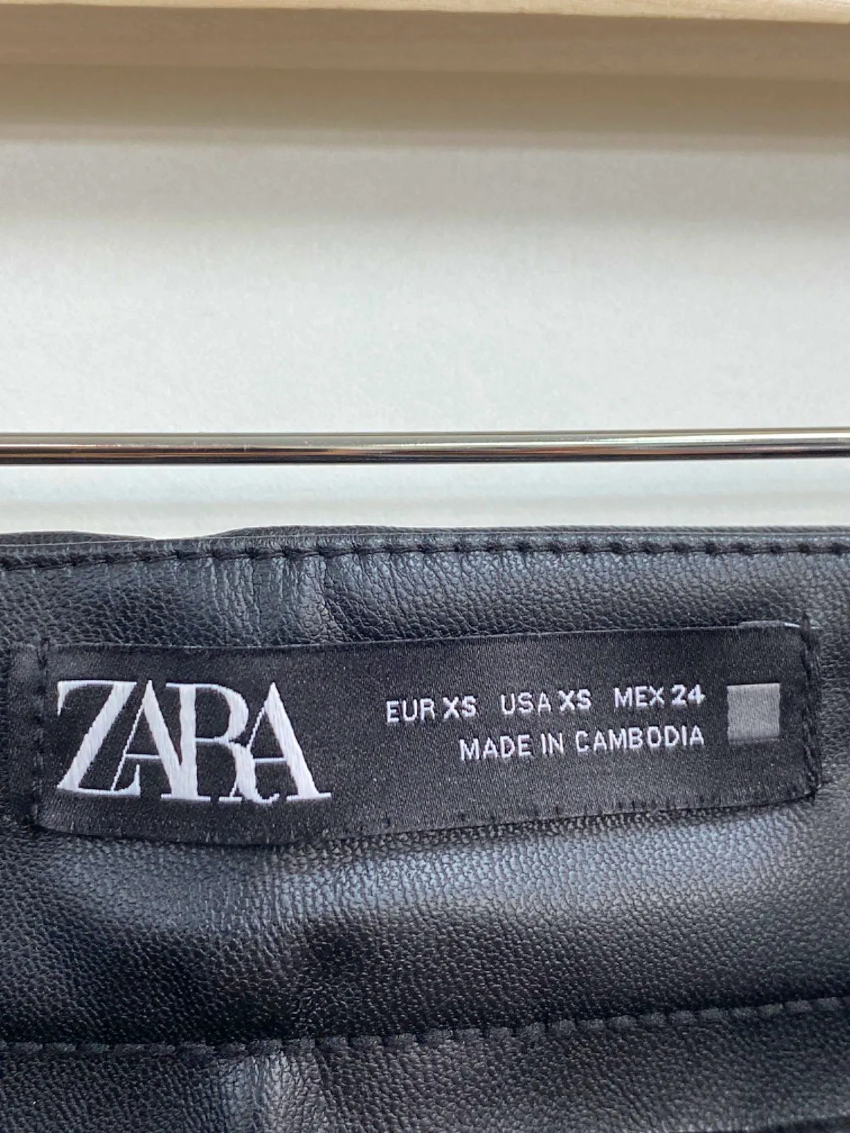 ZARA Black Faux Leather Pants XS