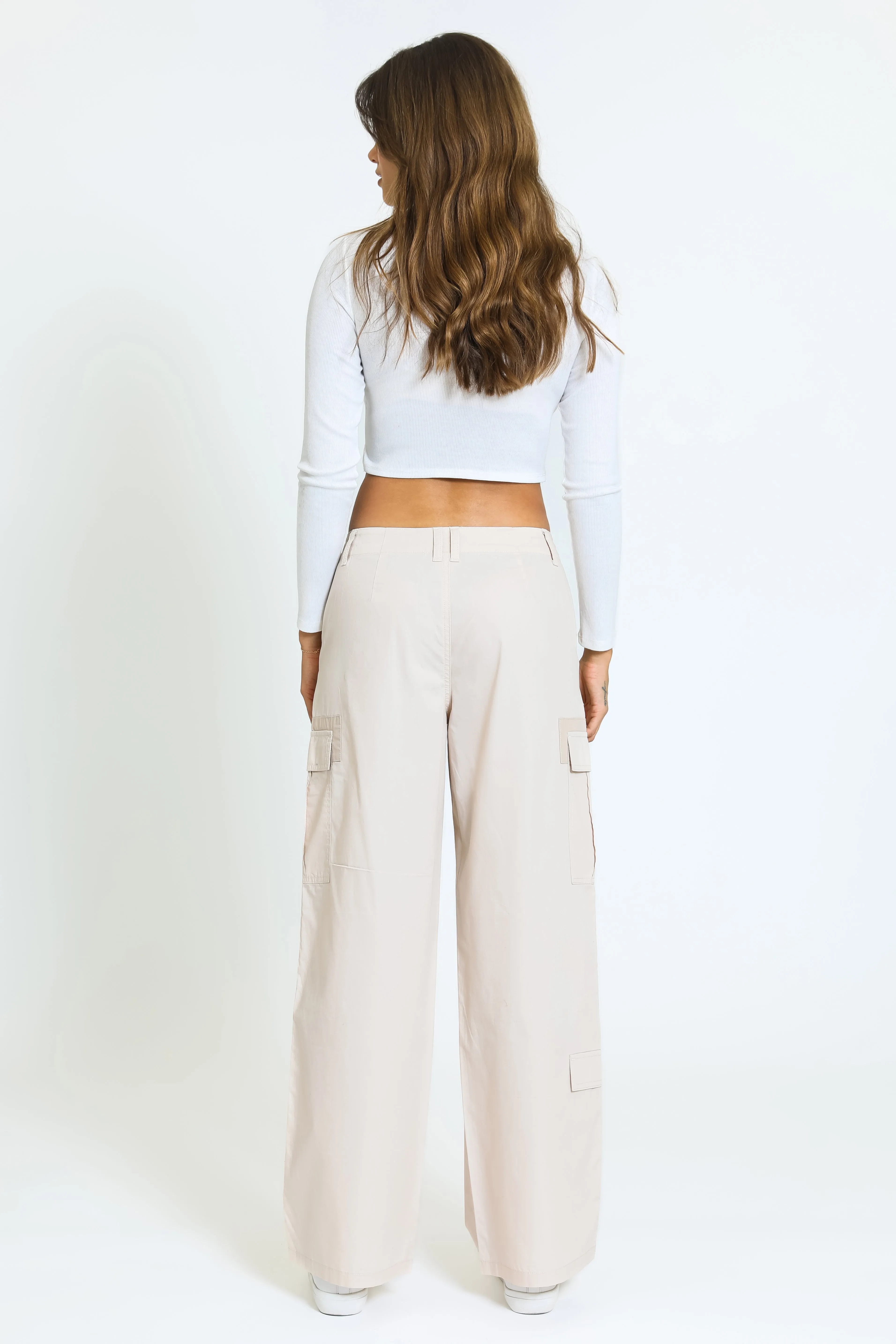 Zoe Wide Leg Cargo Pants - Blush